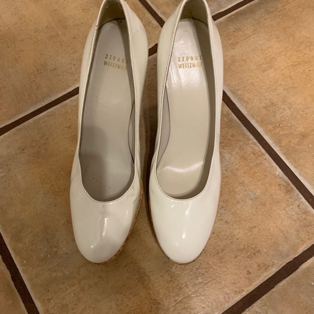 Stuart Weitzman Corkscrew White Patent